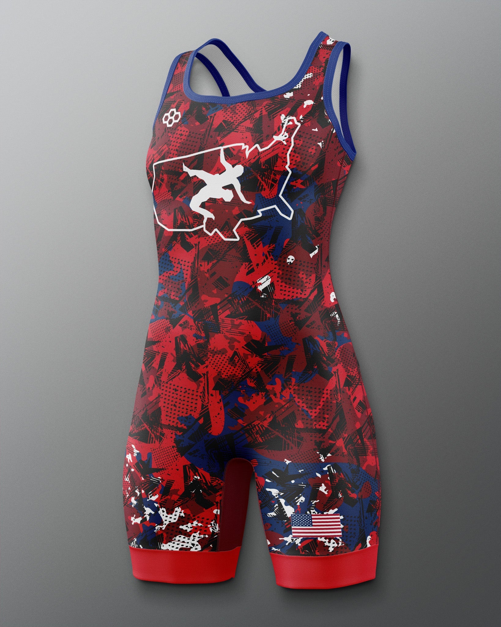 RUDIS USA Wrestling Scatter Icon Women's 2.0 Elite Freestyle Singlet