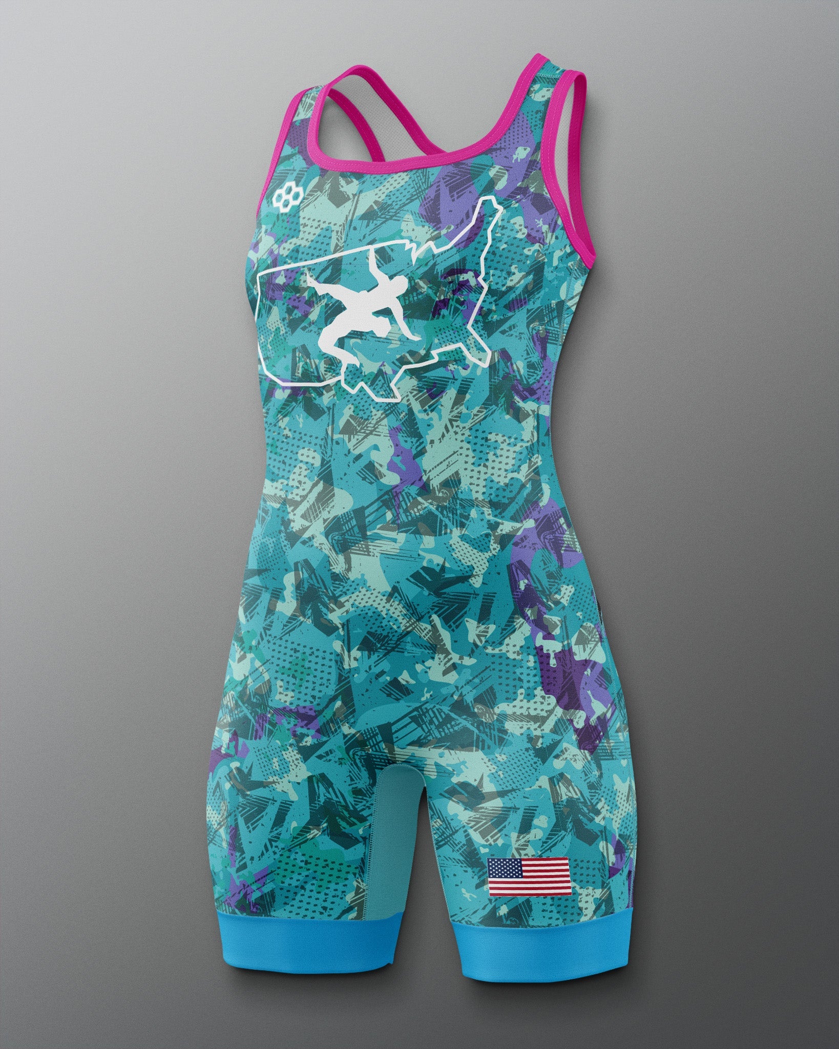 RUDIS USA Wrestling Scatter Icon Women's 2.0 Elite Freestyle Singlet