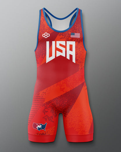 RUDIS USA Wrestling Grit Icon 2.0 Elite Freestyle Singlet for Men