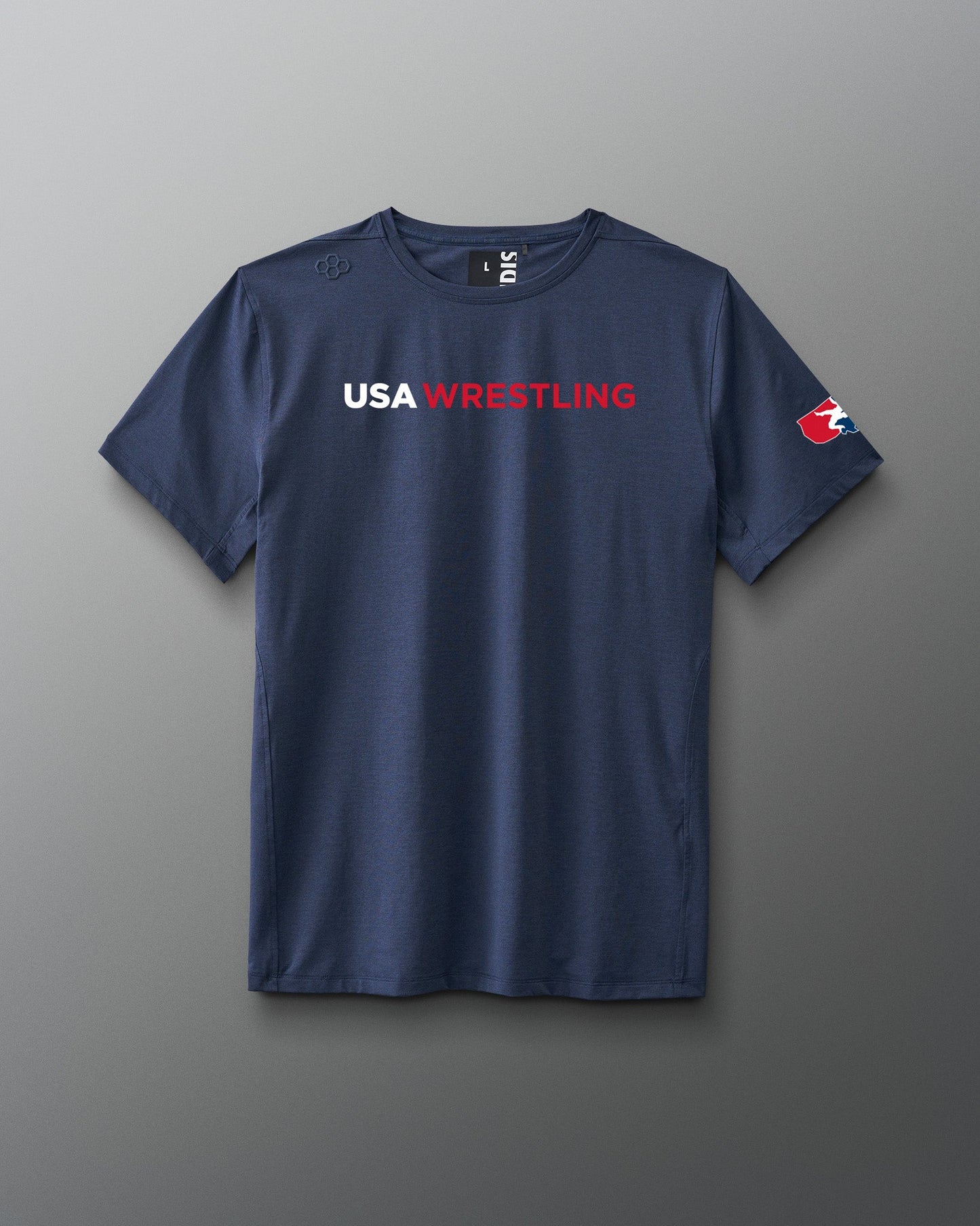 RUDIS USA Wrestling Wordmark Performance Heather T-Shirt