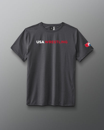 RUDIS USA Wrestling Wordmark Performance Heather T-Shirt