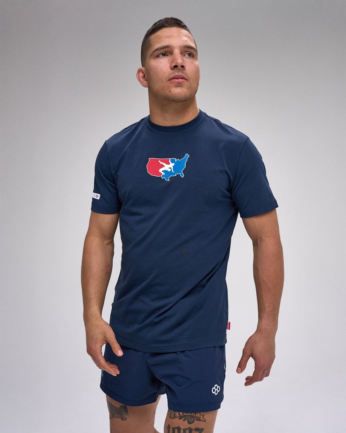 RUDIS USA Wrestling Map Hybrid T-Shirt