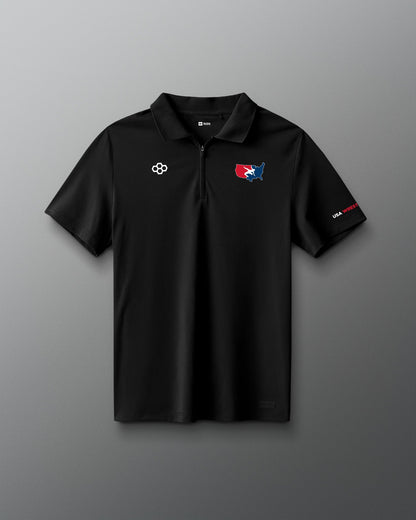 RUDIS USA Wrestling Stretch Pique Zip Polo