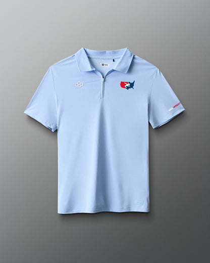 RUDIS USA Wrestling Stretch Pique Zip Polo