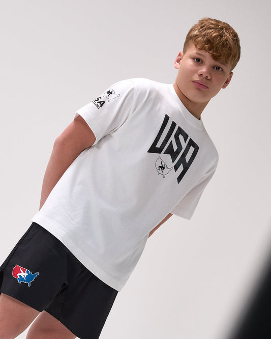 RUDIS USA Wrestling Camo Youth Heavyweight T-Shirt