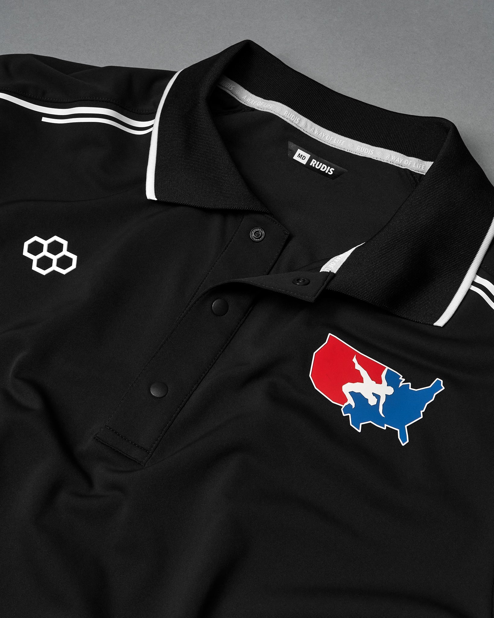 RUDIS USA Wrestling Chronicle Elite Snap Polo for Men