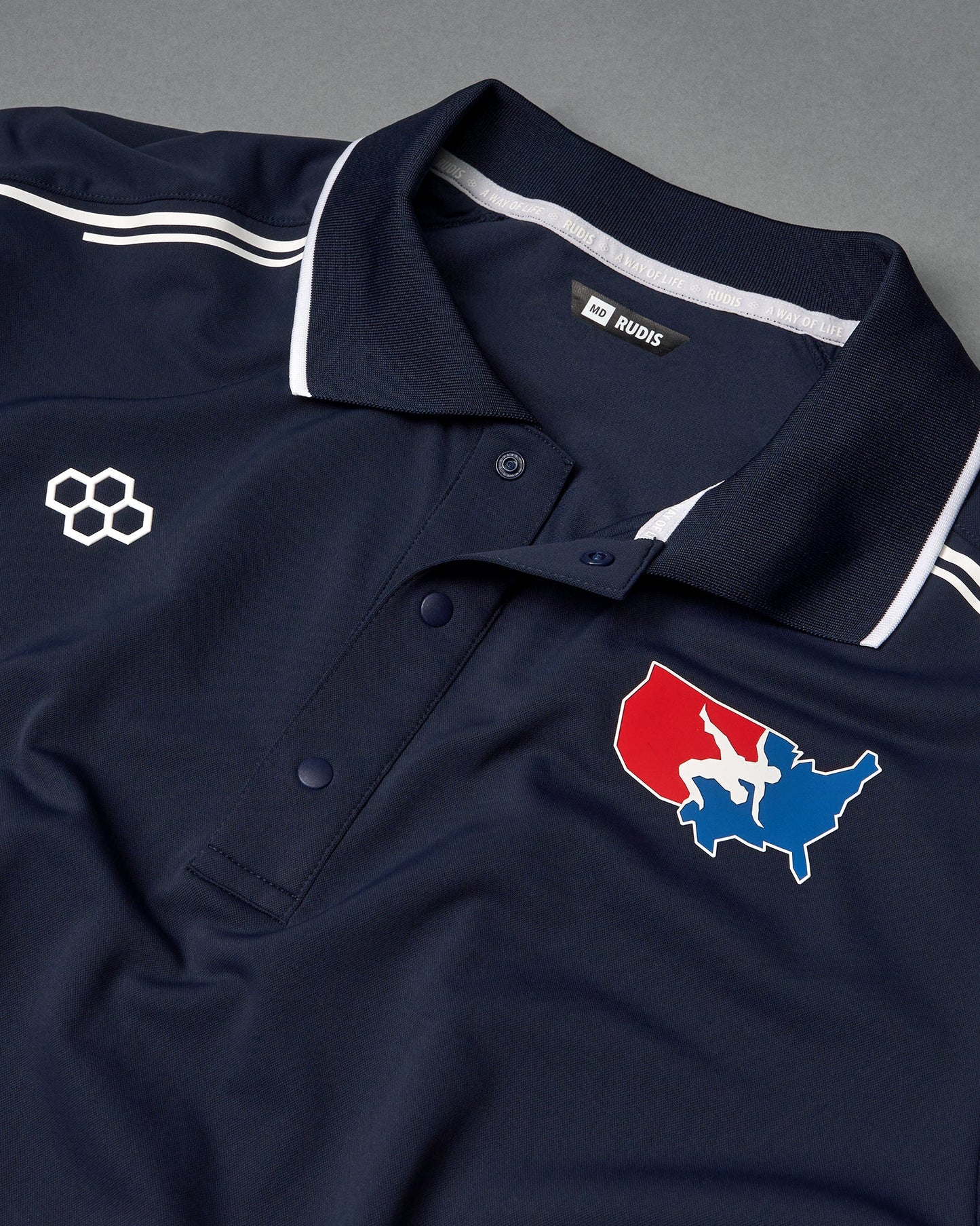 RUDIS USA Wrestling Chronicle Elite Snap Polo for Men