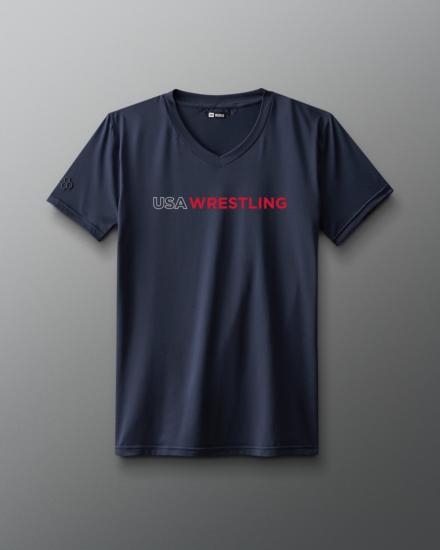 RUDIS USA Wrestling Wordmark Performance Women's V-Neck T-Shirt