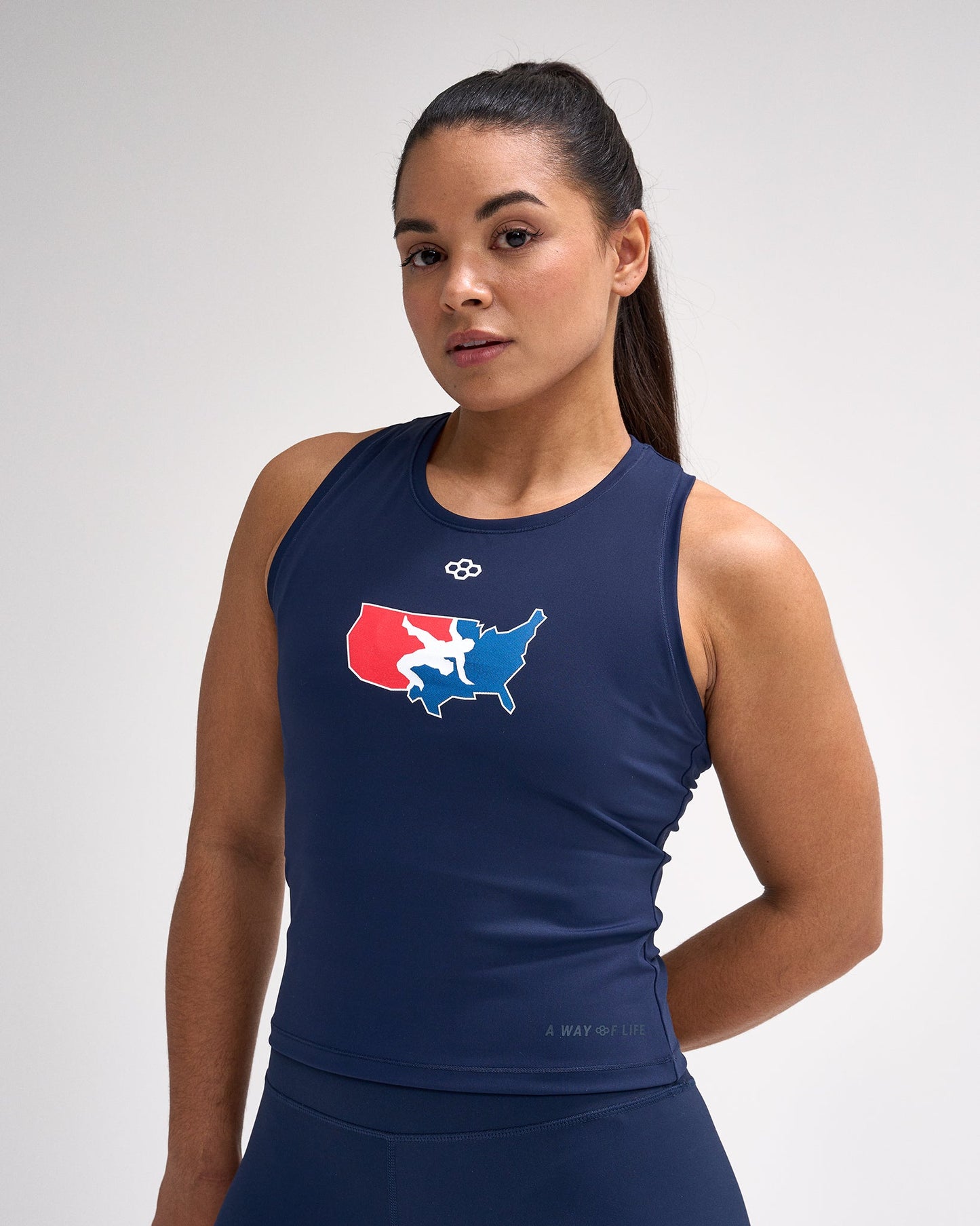 RUDIS USA Wrestling Logo Women's Crop Tank Top Shirt