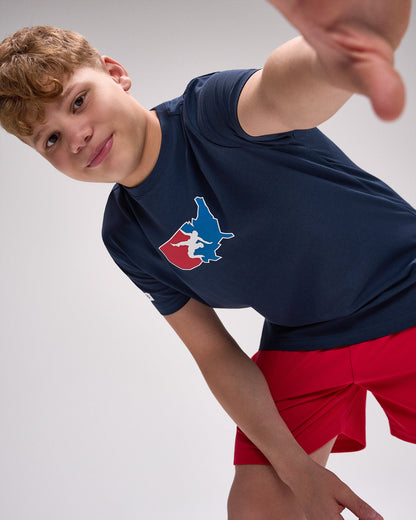 RUDIS USA Wrestling Map Youth Hybrid T-Shirt