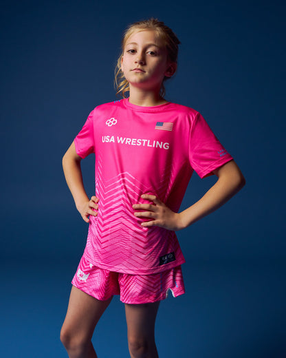 RUDIS USA Wrestling Girl's Sublimated T-Shirt - Official Apparel