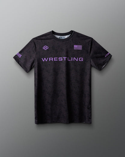 RUDIS Wrestling Wordmark Black Camo Sublimated T-Shirt