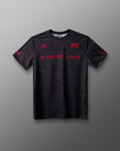 RUDIS Wrestling Wordmark Black Camo Sublimated T-Shirt
