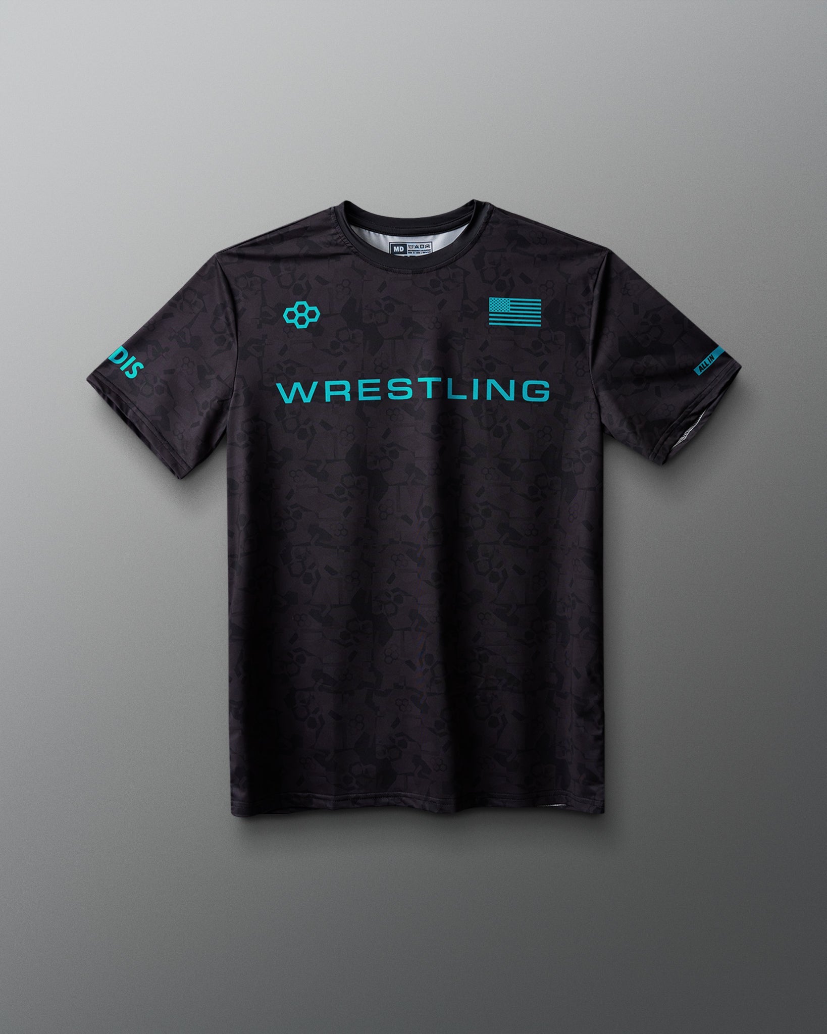 RUDIS Wrestling Wordmark Black Camo Sublimated T-Shirt