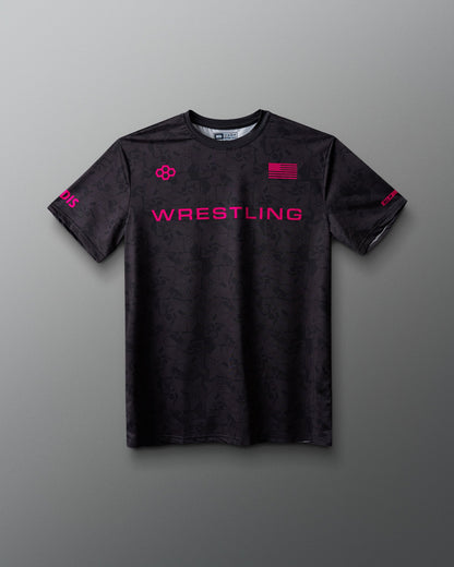 RUDIS Wrestling Wordmark Black Camo Sublimated T-Shirt