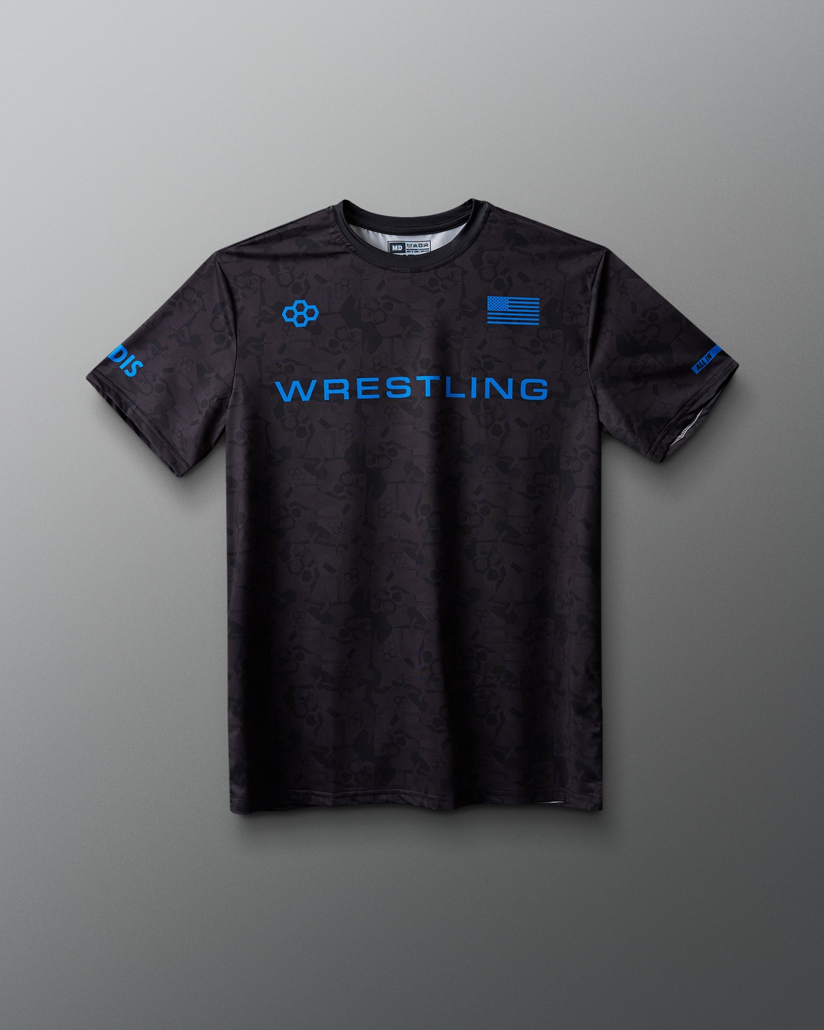 RUDIS Wrestling Wordmark Black Camo Sublimated T-Shirt