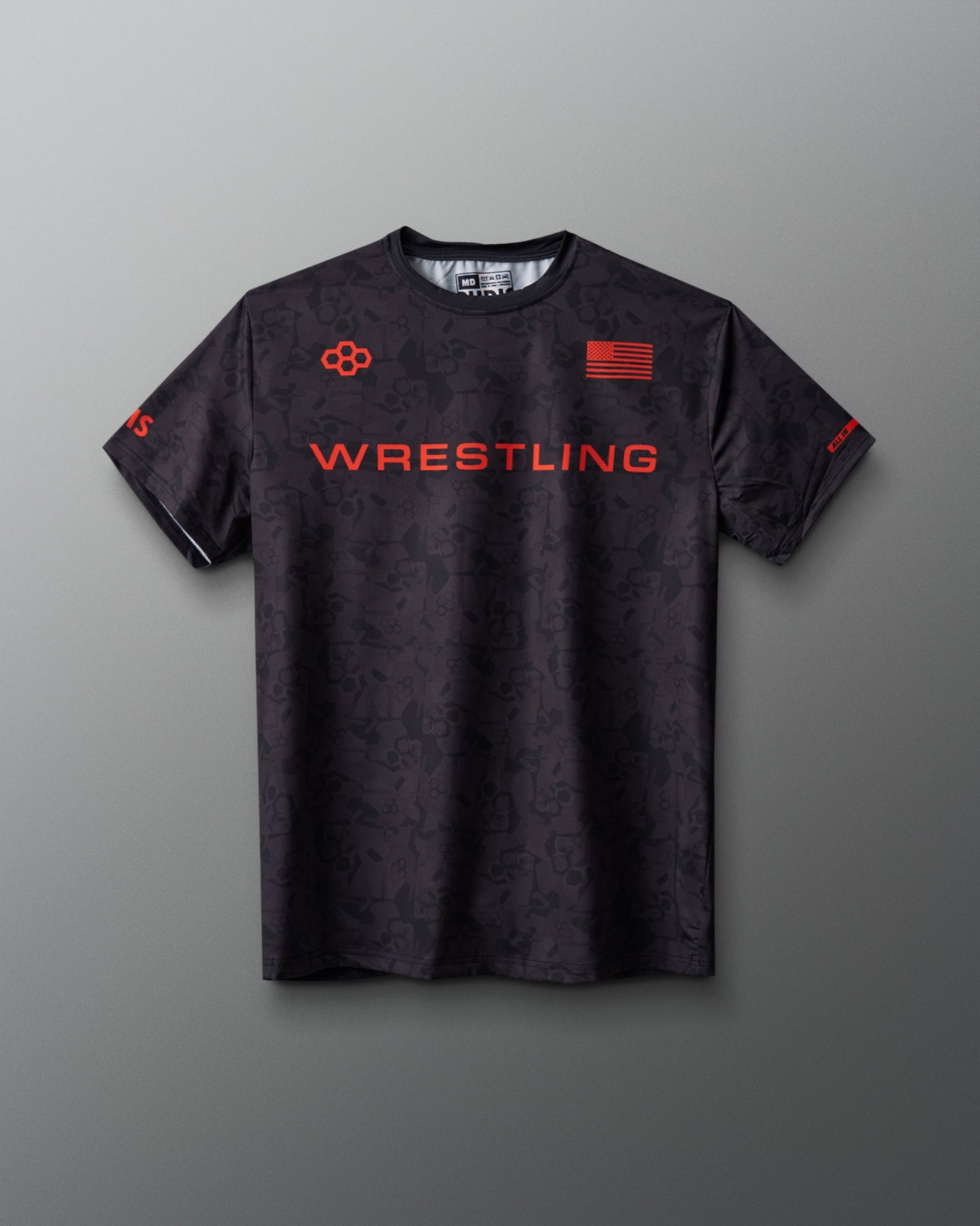 RUDIS Wrestling Wordmark Black Camo Sublimated T-Shirt
