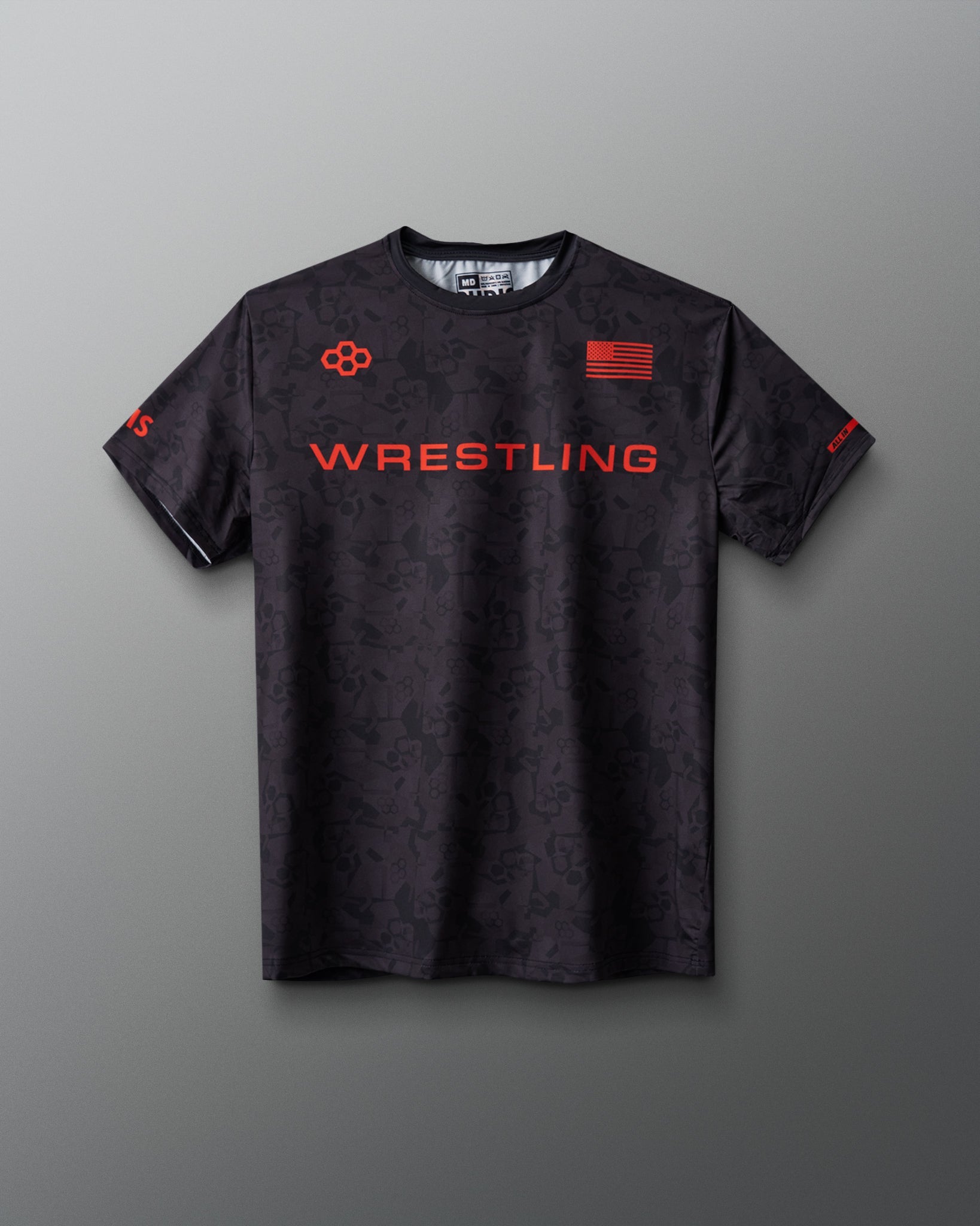 RUDIS Wrestling Wordmark Black Camo Sublimated T-Shirt
