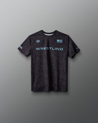 RUDIS Wrestling Wordmark Black Camo Youth Sublimated T-Shirt