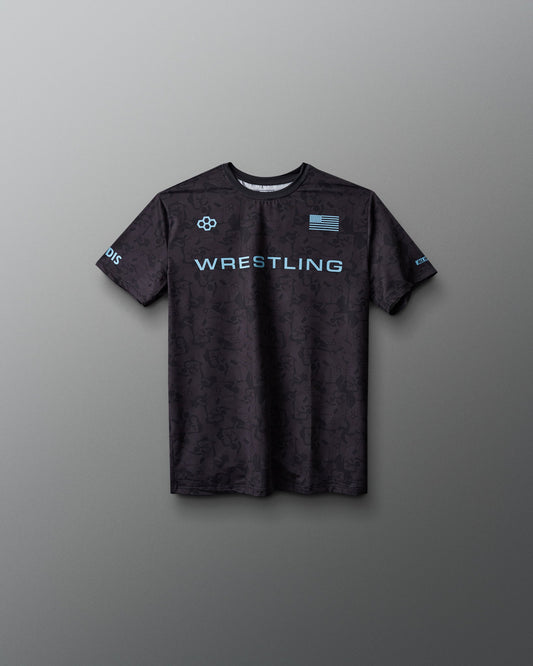 RUDIS Wrestling Wordmark Black Camo Youth Sublimated T-Shirt