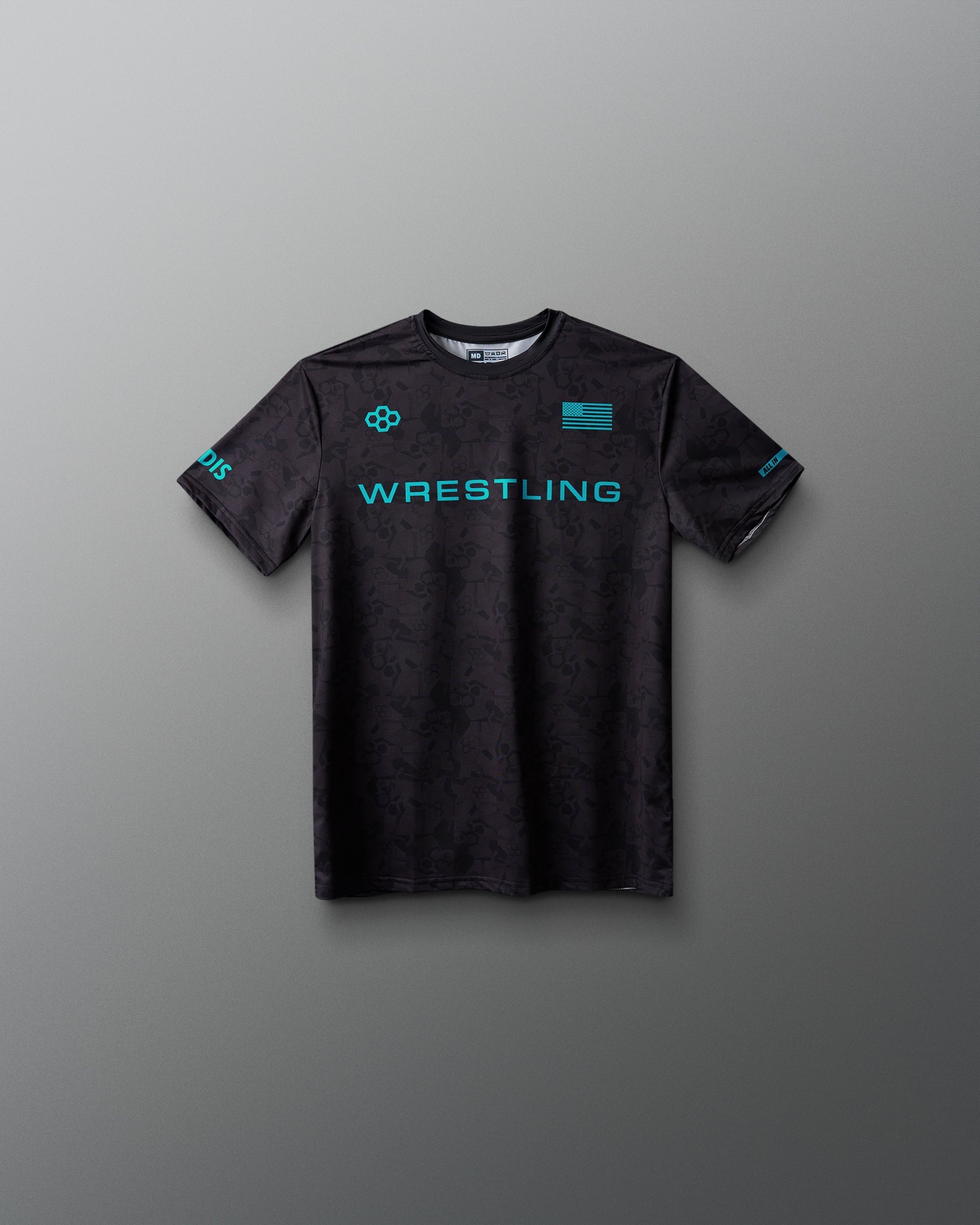 RUDIS Wrestling Wordmark Black Camo Youth Sublimated T-Shirt