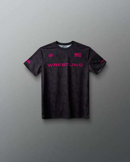 RUDIS Wrestling Wordmark Black Camo Youth Sublimated T-Shirt