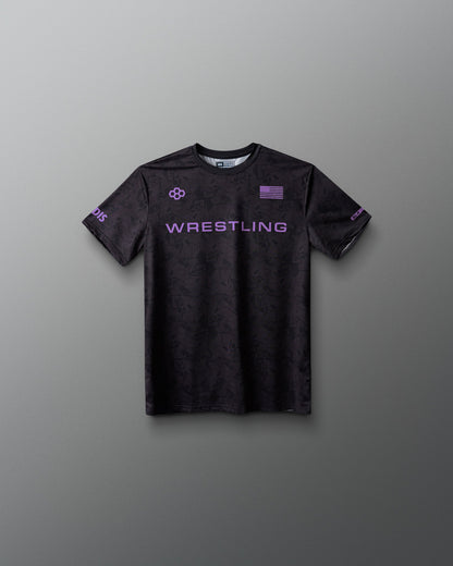 RUDIS Wrestling Wordmark Black Camo Youth Sublimated T-Shirt