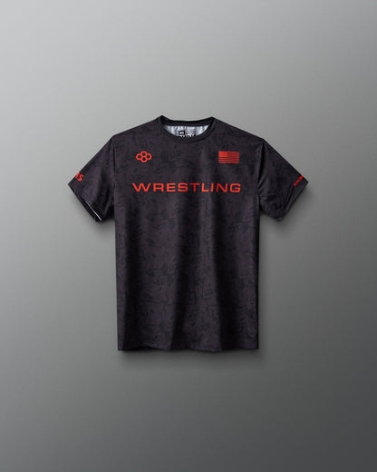 RUDIS Wrestling Wordmark Black Camo Youth Sublimated T-Shirt