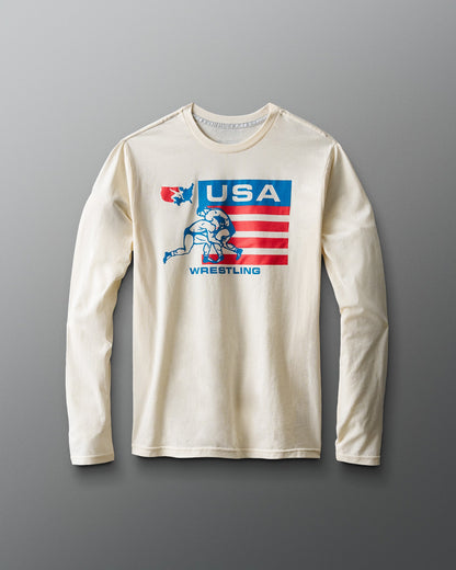 RUDIS Men's Classic USA Wrestling Long Sleeve T-Shirt