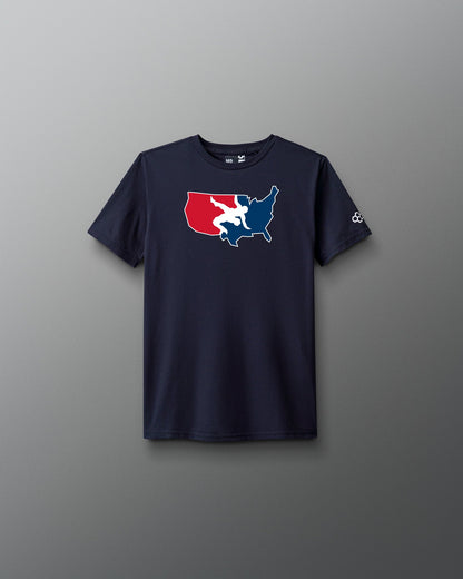 RUDIS USA Wrestling Logo Youth Elite Super Soft T-Shirt