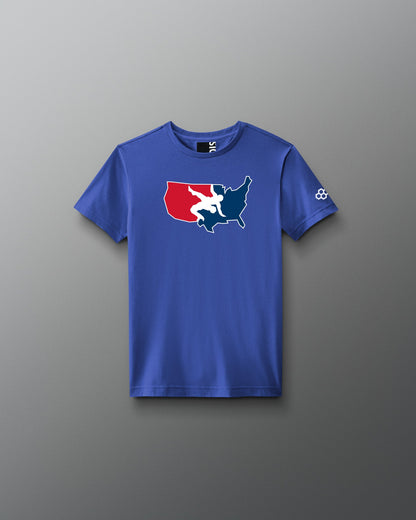RUDIS USA Wrestling Logo Youth Elite Super Soft T-Shirt