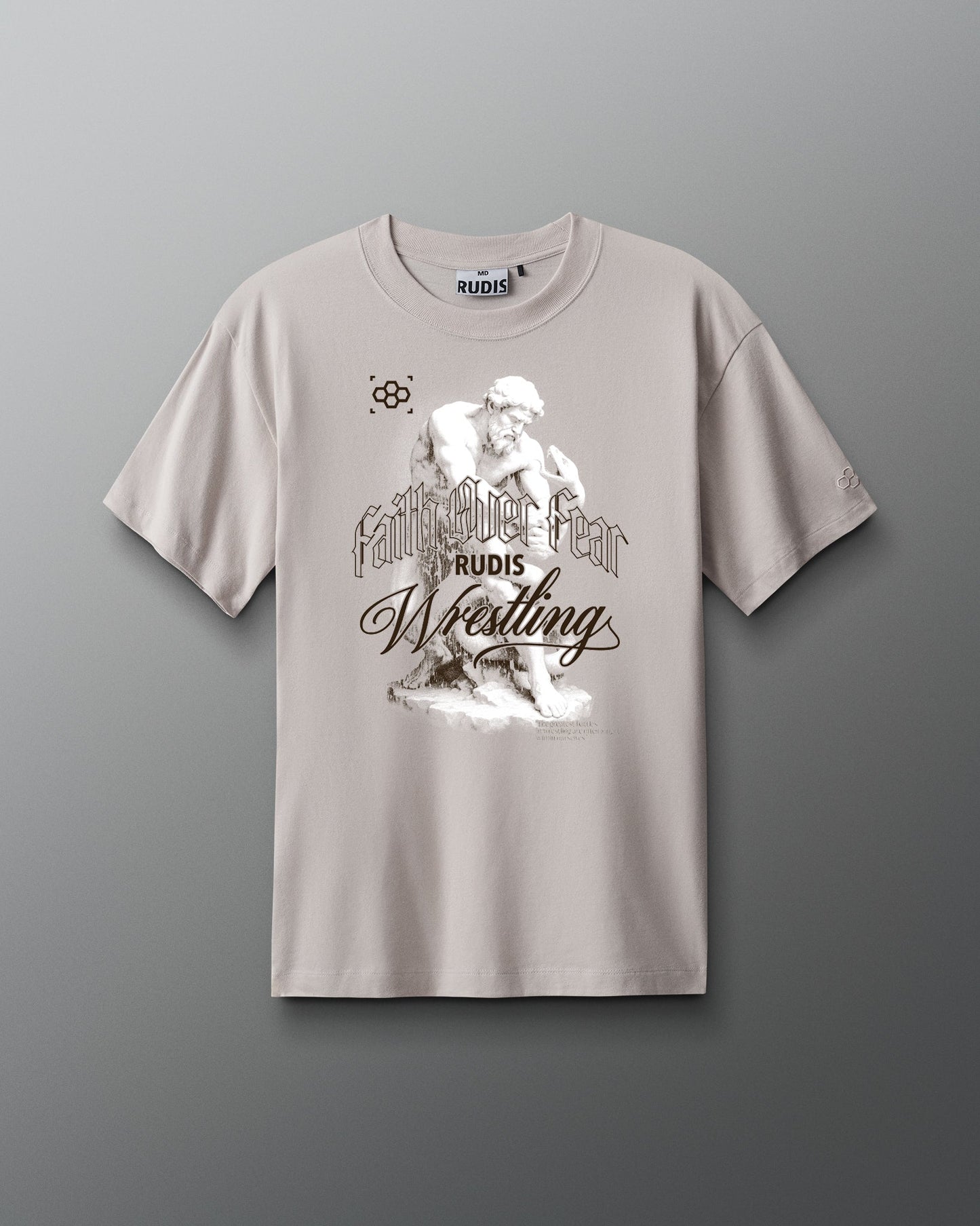 RUDIS Unshaken By Fear Heavyweight T-Shirt - Faith Over Fear Wrestling Shirt
