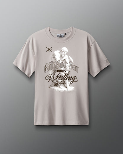 RUDIS Unshaken By Fear Heavyweight T-Shirt - Faith Over Fear Wrestling Shirt
