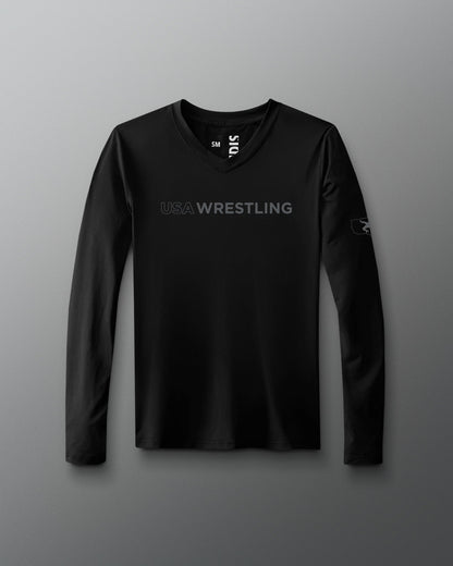 RUDIS USA Wrestling Wordmark Performance Women's V-Neck