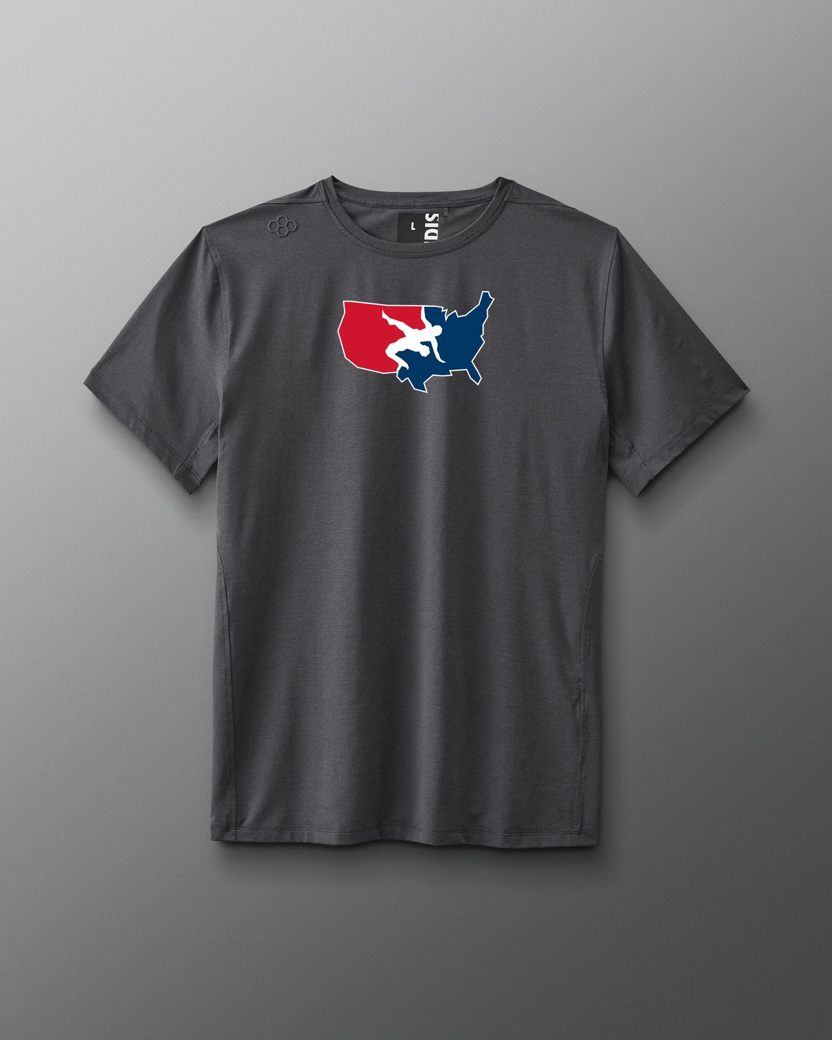 RUDIS USA Wrestling Logo Performance Heather T-Shirt