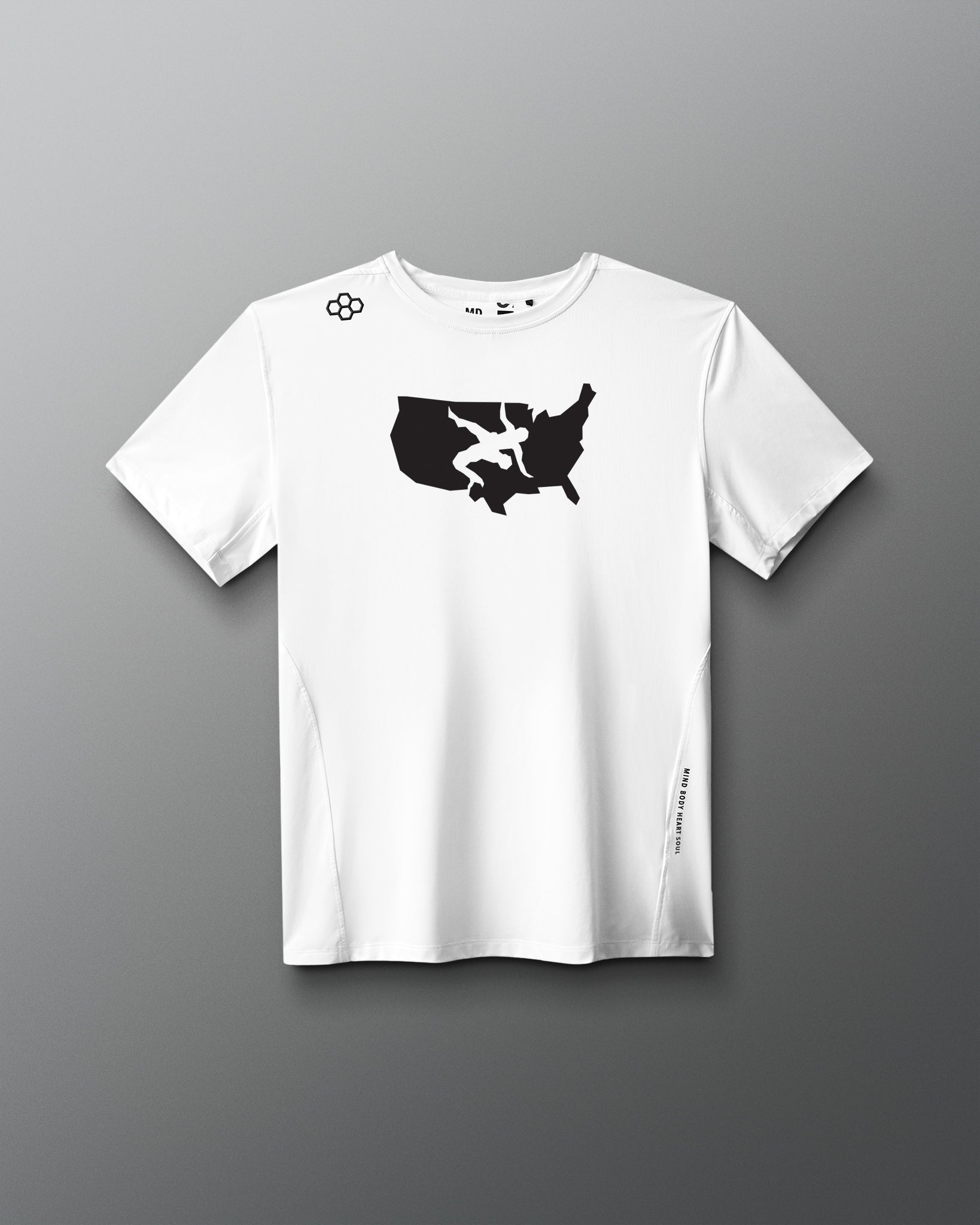 RUDIS USA Wrestling Logo Performance Heather T-Shirt