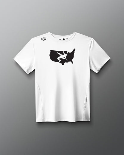 RUDIS USA Wrestling Logo Performance Heather T-Shirt