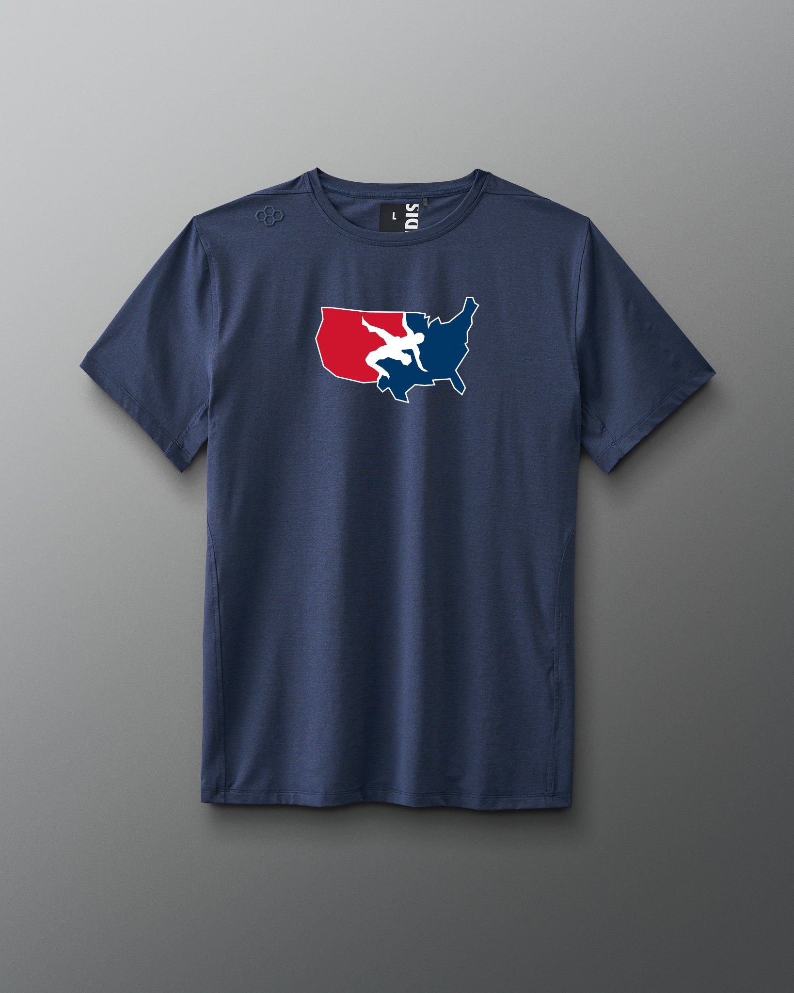 RUDIS USA Wrestling Logo Performance Heather T-Shirt