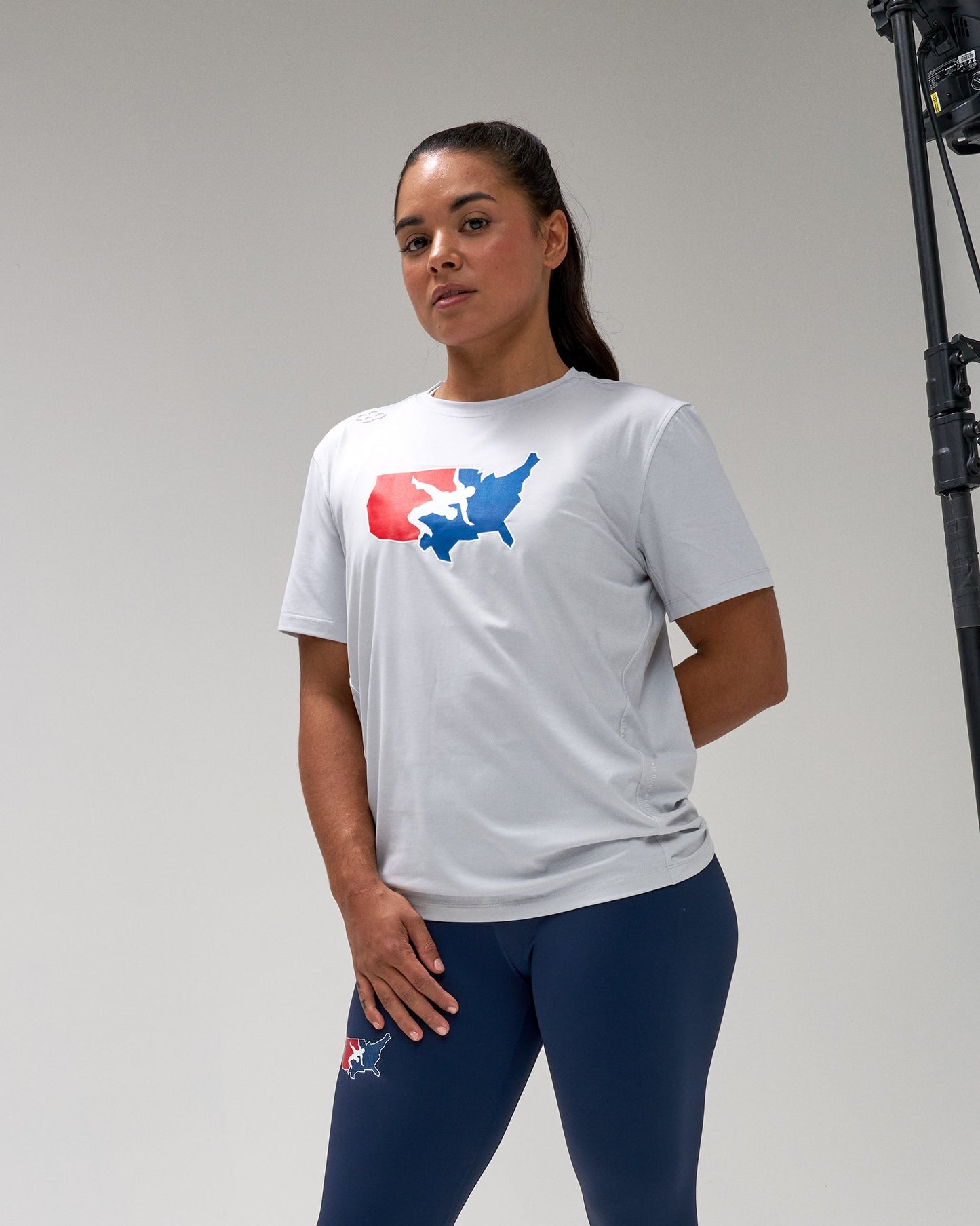 RUDIS USA Wrestling Logo Performance Heather T-Shirt