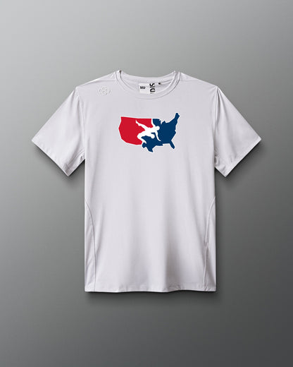 RUDIS USA Wrestling Logo Performance Heather T-Shirt