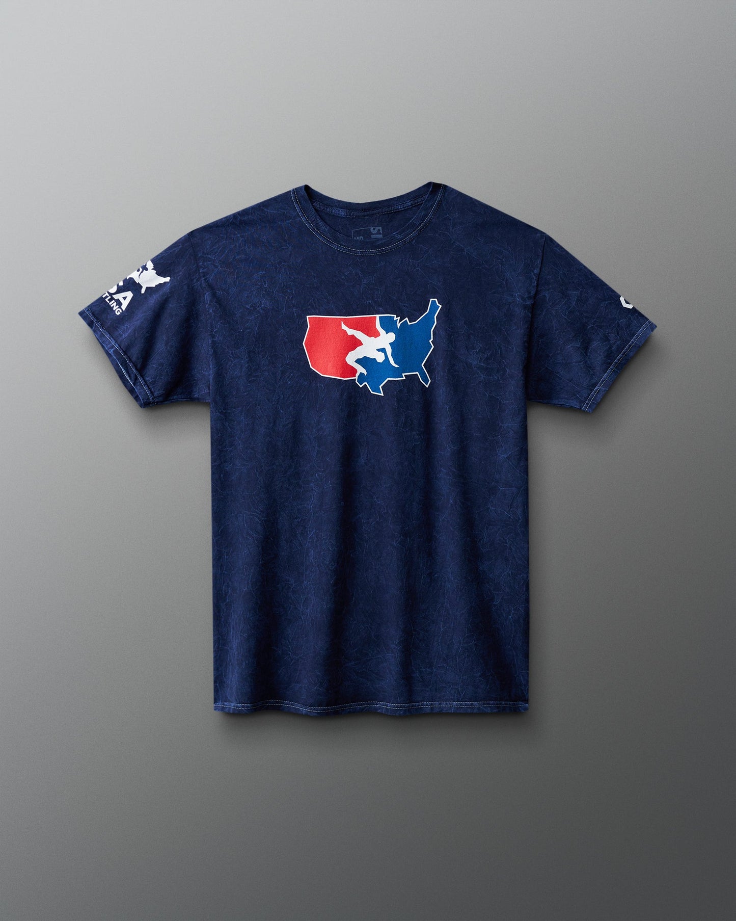 RUDIS USA Wrestling Logo Acid Wash Heavyweight T-Shirt