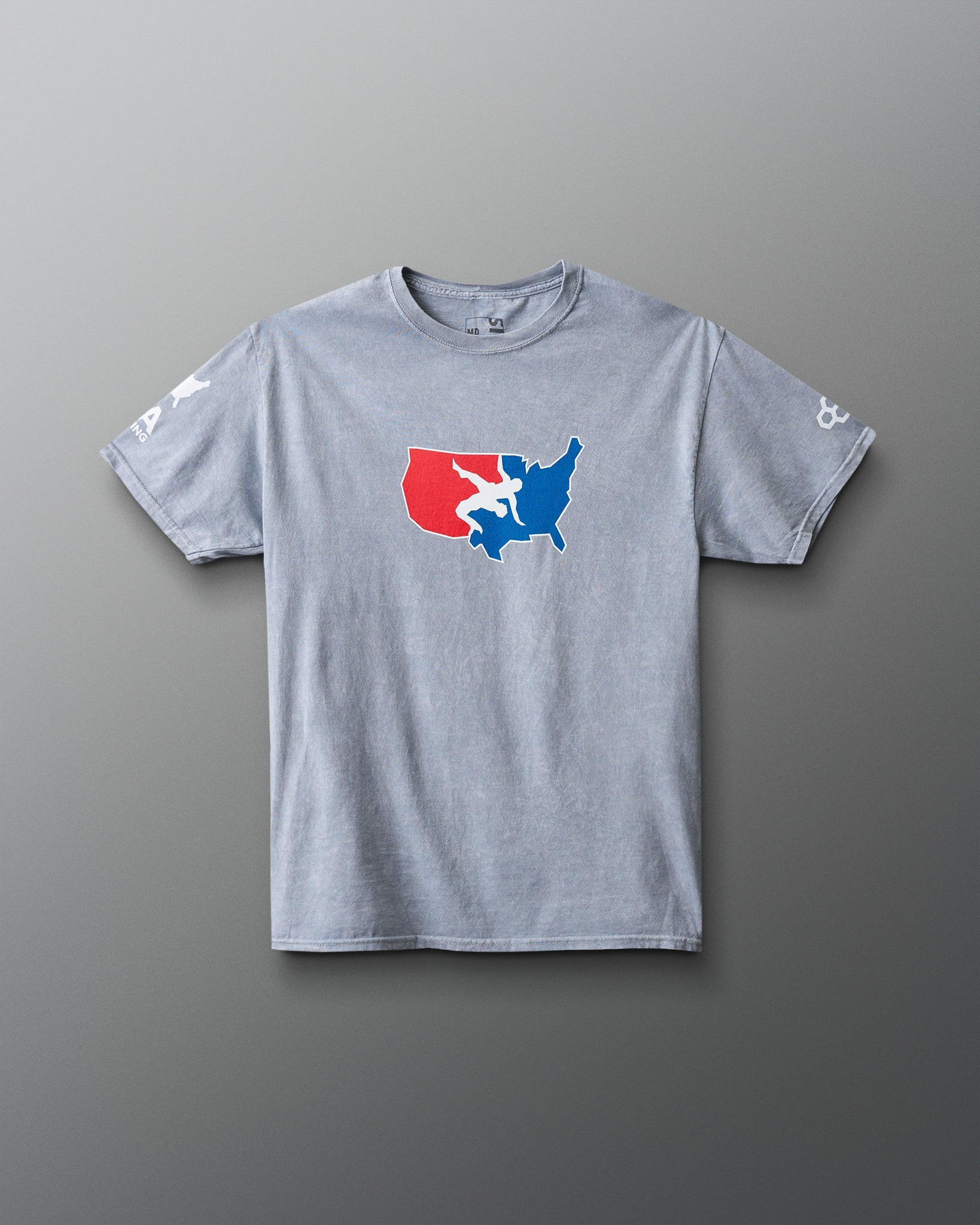 RUDIS USA Wrestling Logo Acid Wash Heavyweight T-Shirt