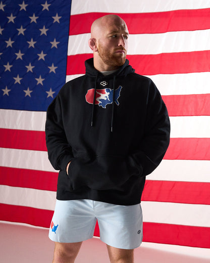 RUDIS USA Wrestling Comfort Fleece Relaxed Fit Hoodie