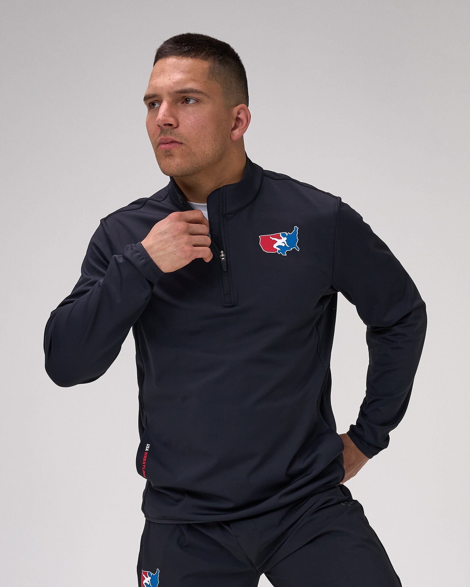 RUDIS USA Wrestling Map Logo Victory 1/4 Zip Jacket