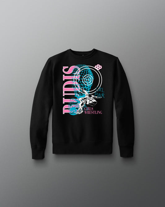 RUDIS Girl Power Wrestling Youth Comfort Fleece Crewneck