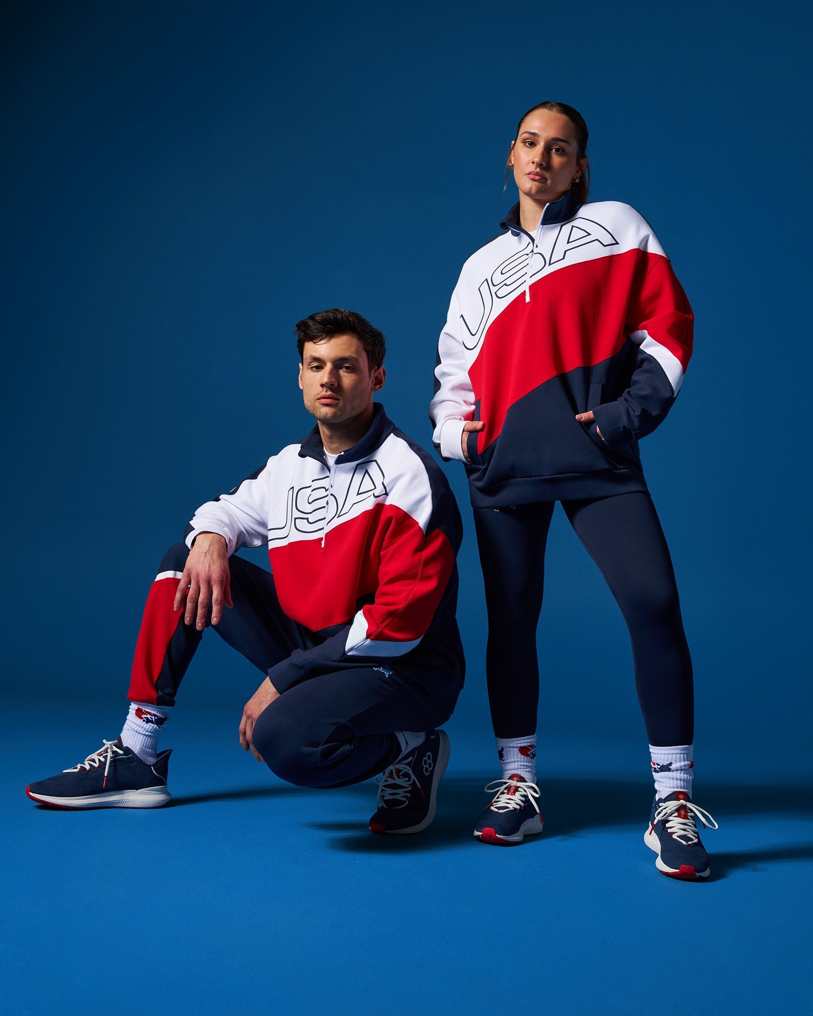 RUDIS USA Wrestling Colorblock 1/4 Zip - Officially Licensed