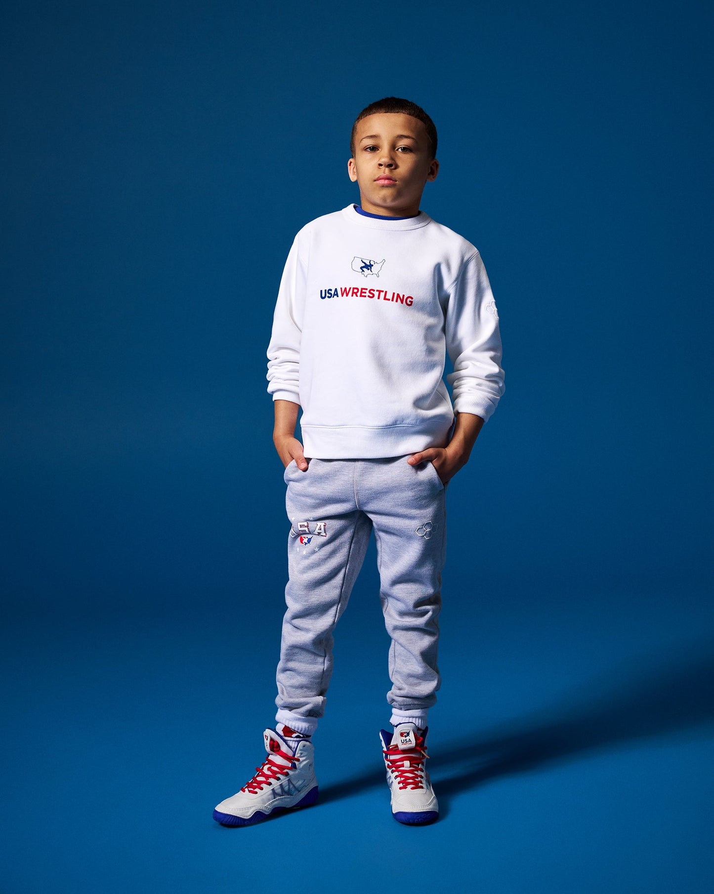 RUDIS Youth Comfort Fleece Crewneck - USA Wrestling Gear