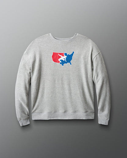 RUDIS USA Wrestling Logo Hacci Crewneck