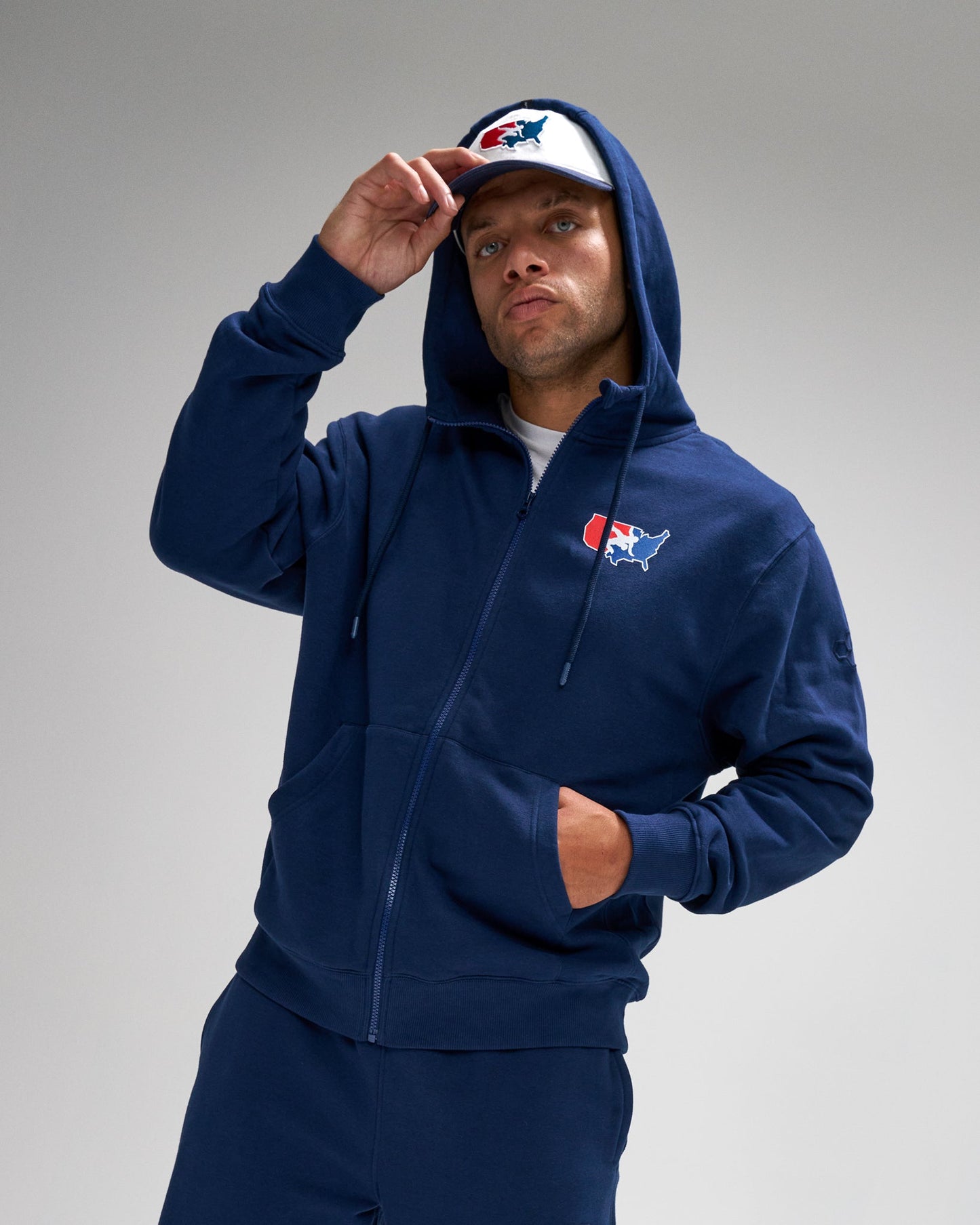 RUDIS USA Wrestling Logo Comfort Fleece Full Zip for Men
