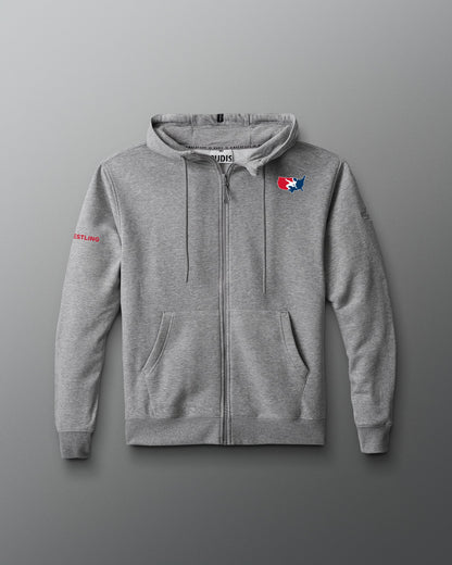 RUDIS USA Wrestling Logo Comfort Fleece Full Zip for Men